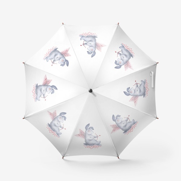 Зонт «Зайка-купидон (заяц, кролик, сердце, любовь)»