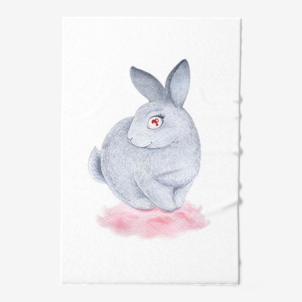 Полотенце «Влюбленная зайка (заяц, кролик, сердце, любовь)»
