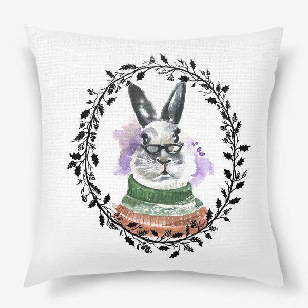 Подушка «Кролик в очках»