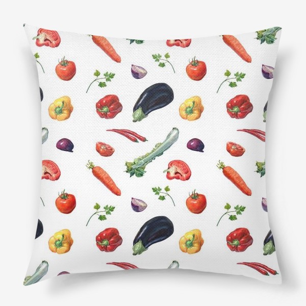 Подушка «Овощи паттерн»