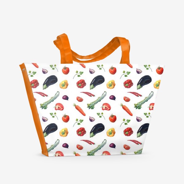 Пляжная сумка «Овощи паттерн»