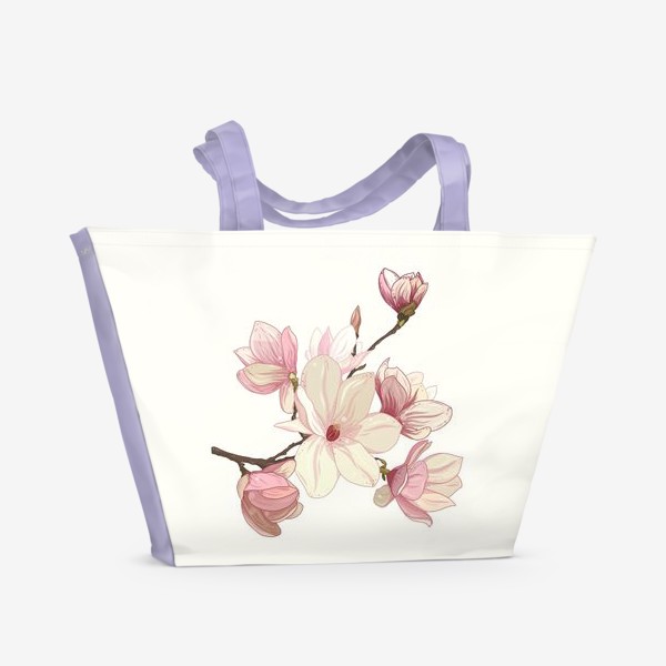 Пляжная сумка «Цветы магнолии. Нежные и прекрасные.»
