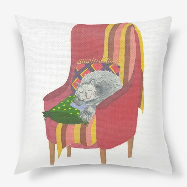 Подушка «Котик в кресле»