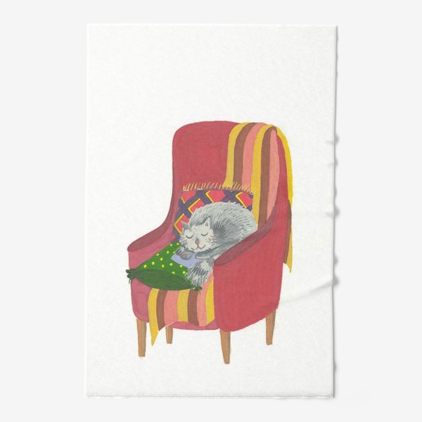 Полотенце «Котик в кресле»