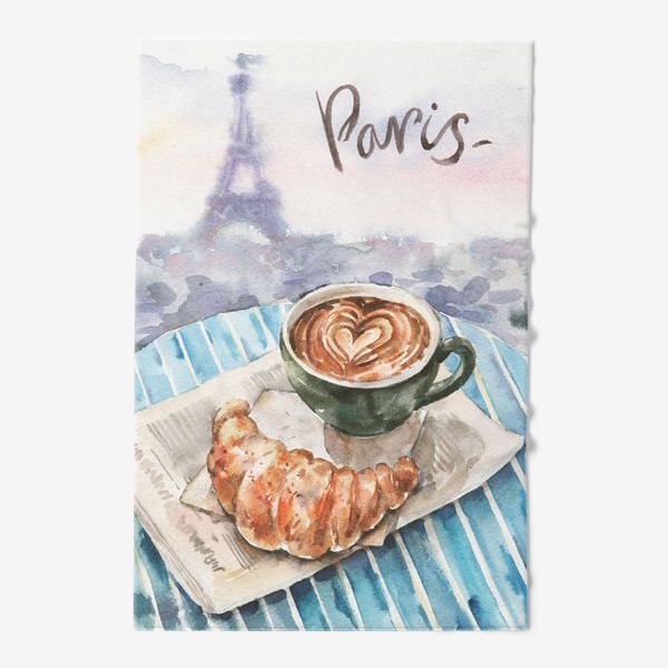Полотенце «Кофе с круассаном в Париже»