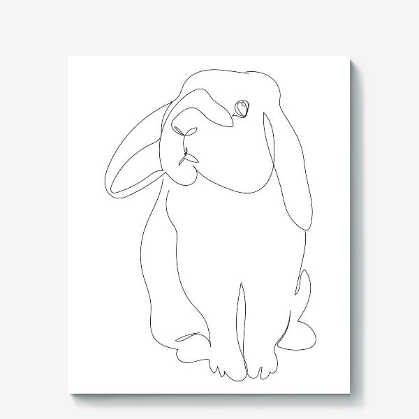 Холст «Кролик. Графика. Линейный рисунок»