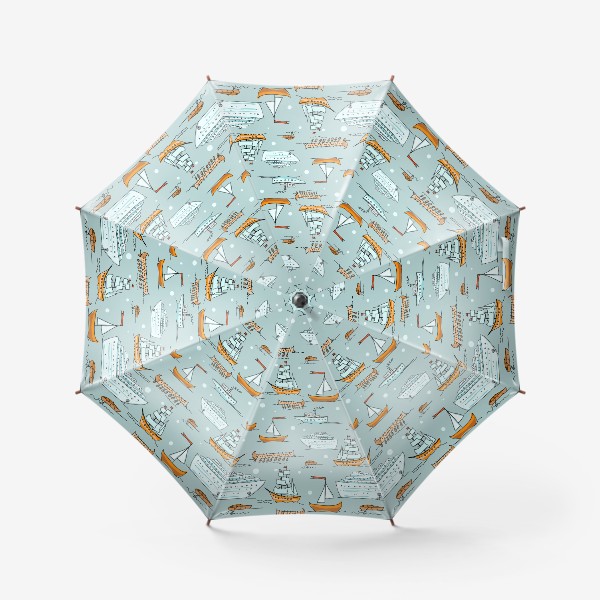 Зонт «Паттерн кораблики»