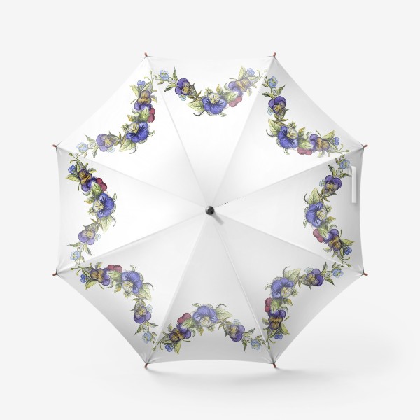 Зонт «Цветы анютины глазки»