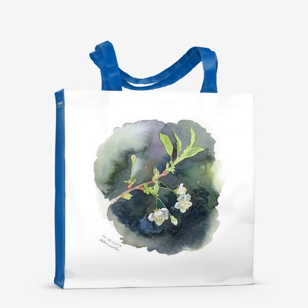 Сумка-шоппер «Цветущая вишня акварельная»