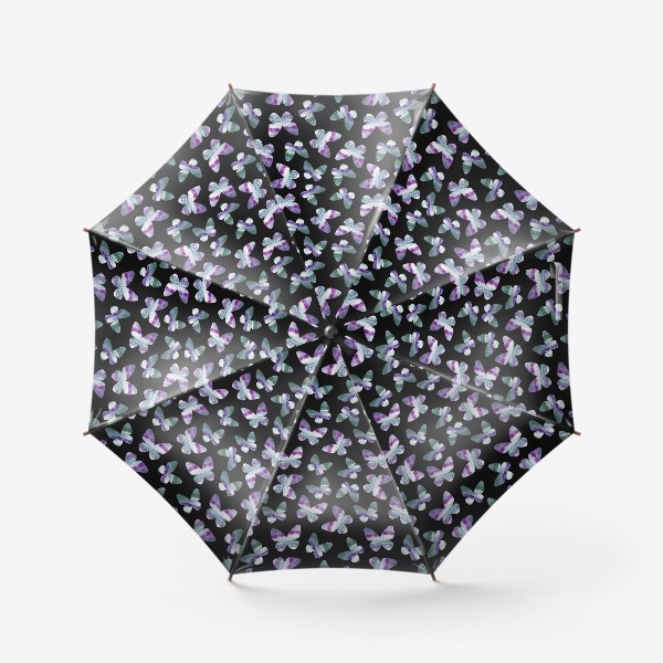 Зонт «Бабочки на черном фоне»