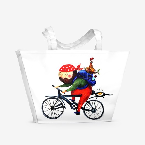Пляжная сумка &laquo;Суровый Велосипедист&raquo;