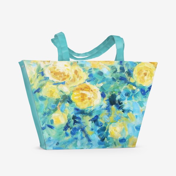 Пляжная сумка «Цветы и птицы»