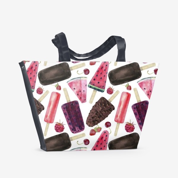 Пляжная сумка «мороженое,фрукты,ягоды»