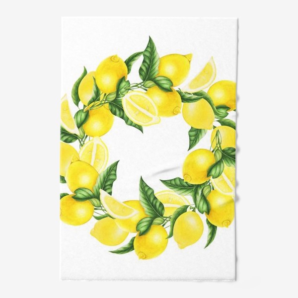 Полотенце «Венок из лимонов и листьев»