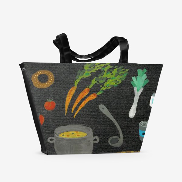 Пляжная сумка «вкусная и полезная еда»