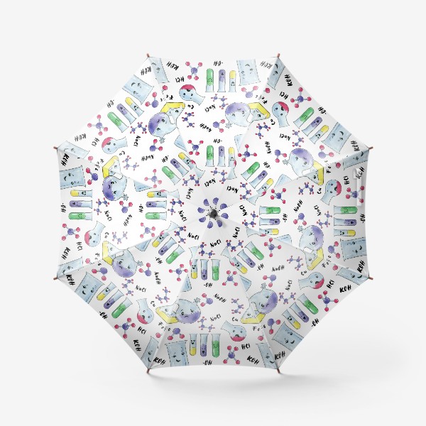 Зонт «химический паттерн с формулами»
