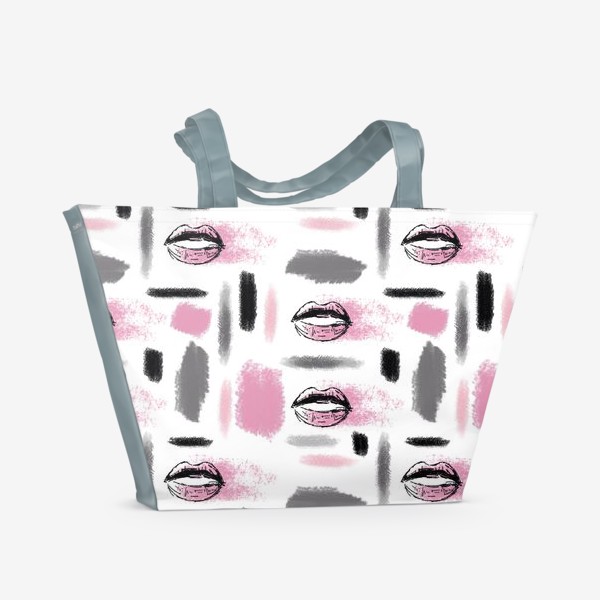 Пляжная сумка «Fashion  паттерн в розово-серых тонах»