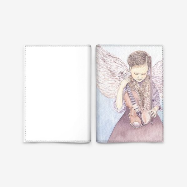 Обложка для паспорта &laquo;Девочка-Ангел со скрипкой&raquo;