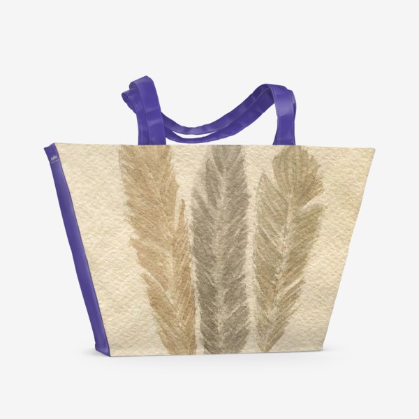 Пляжная сумка « Кофейные перья »