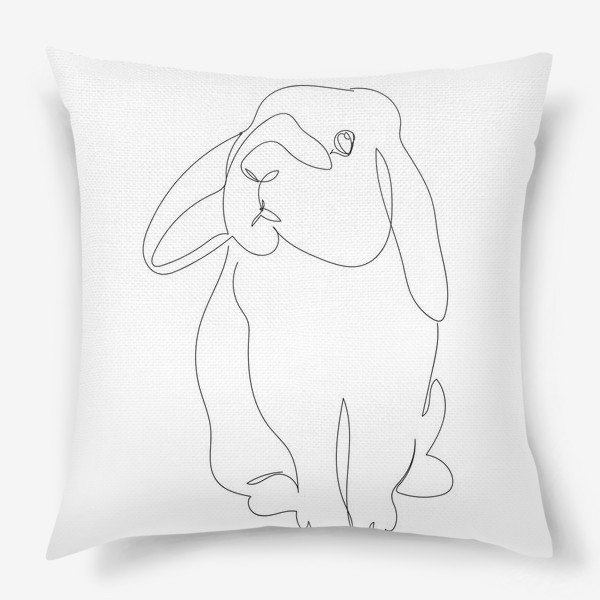 Подушка «Кролик. Графика. Линейный рисунок»