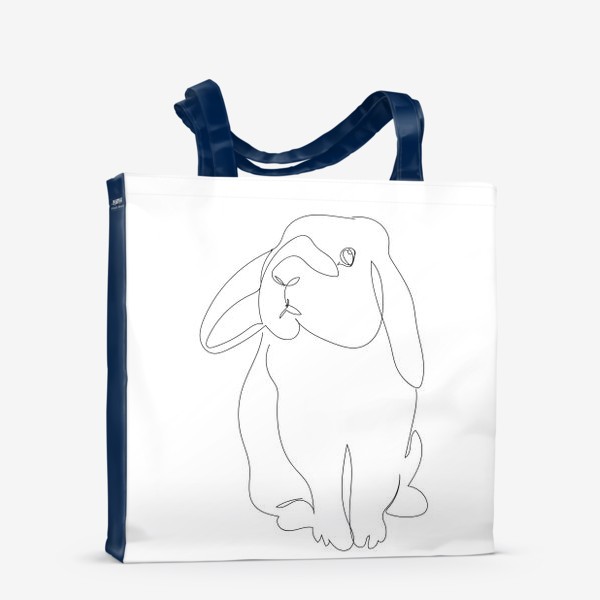 Сумка-шоппер «Кролик. Графика. Линейный рисунок»
