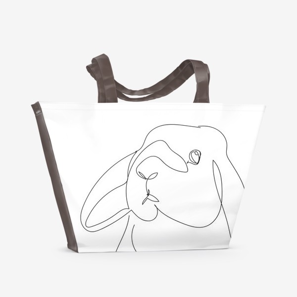 Пляжная сумка «Кролик. Графика. Линейный рисунок»