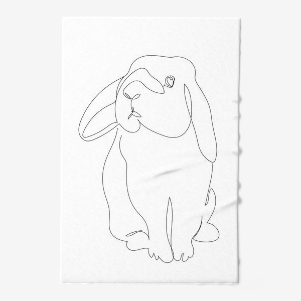 Полотенце &laquo;Кролик. Графика. Линейный рисунок&raquo;