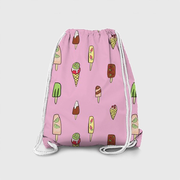 Рюкзак «Паттерн из мороженого на розовом фоне, подарок сладкоежке»