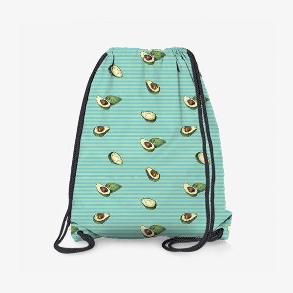 Рюкзак «Авокадо на полосатом фоне паттерн»