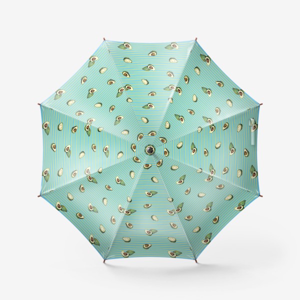 Зонт «Авокадо на полосатом фоне паттерн»