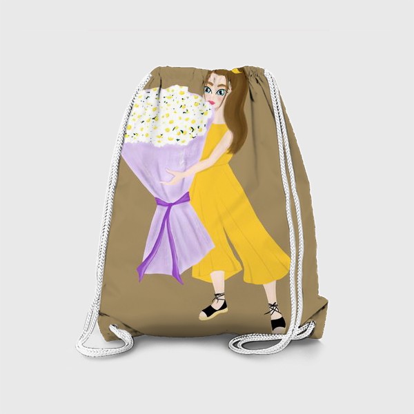 Рюкзак «Девушка с букетом ромашек»