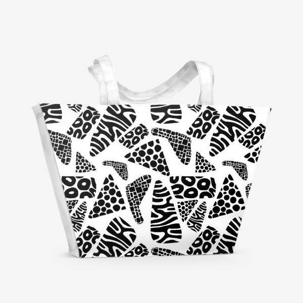 Пляжная сумка &laquo;Черно-белая абстракция пятнистый принт&raquo;