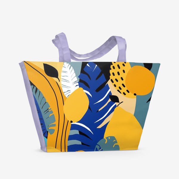 Пляжная сумка &laquo;Летняя абстракция тропические листья и фрукты&raquo;