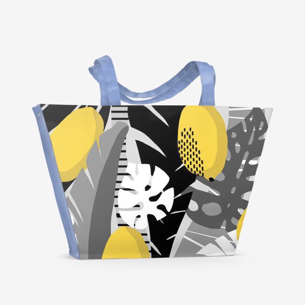 Пляжная сумка «Лимоны на черно-белом фоне»