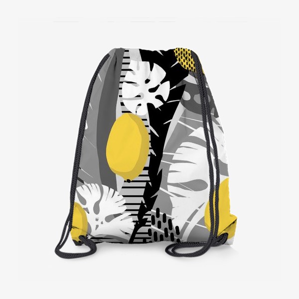 Рюкзак «Лимоны на черно-белом фоне»