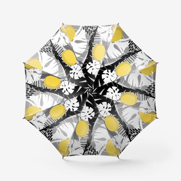 Зонт «Лимоны на черно-белом фоне»
