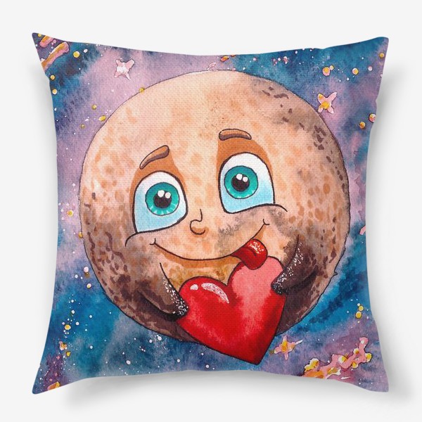 Подушка «Планета Плутон с сердцем»