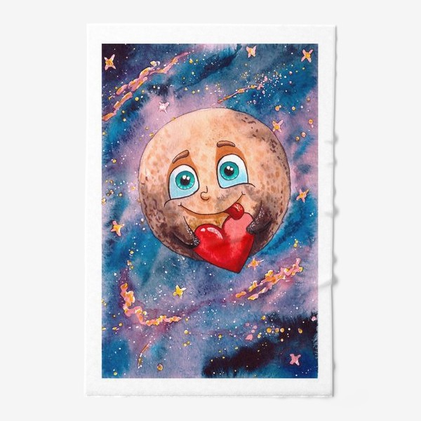 Полотенце «Планета Плутон с сердцем»