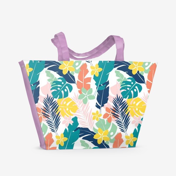 Пляжная сумка «Тропические листья. паттерн»