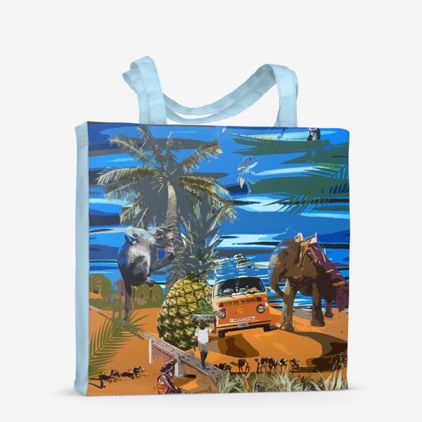 Сумка-шоппер «Collage india pineapple sea»