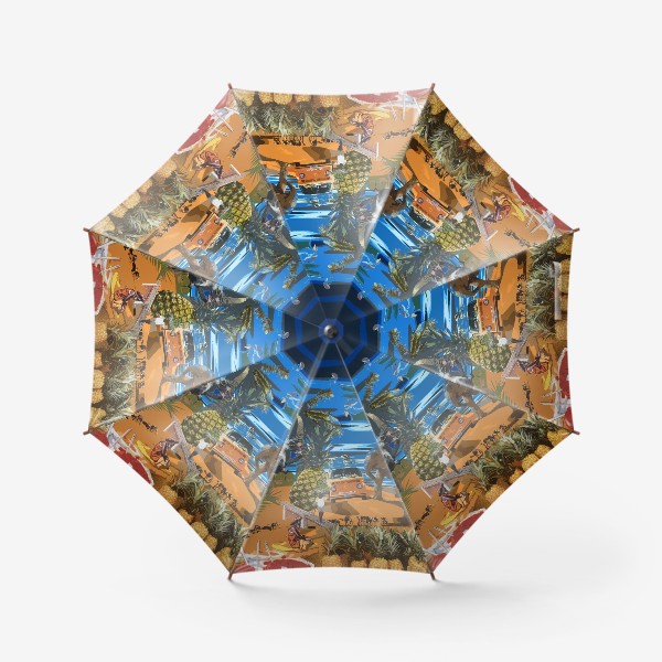 Зонт &laquo;Collage india pineapple sea&raquo;