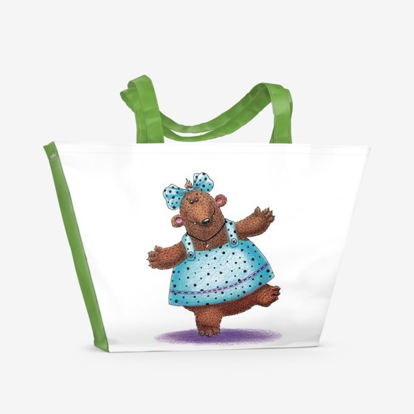 Пляжная сумка «Медведица в платье»