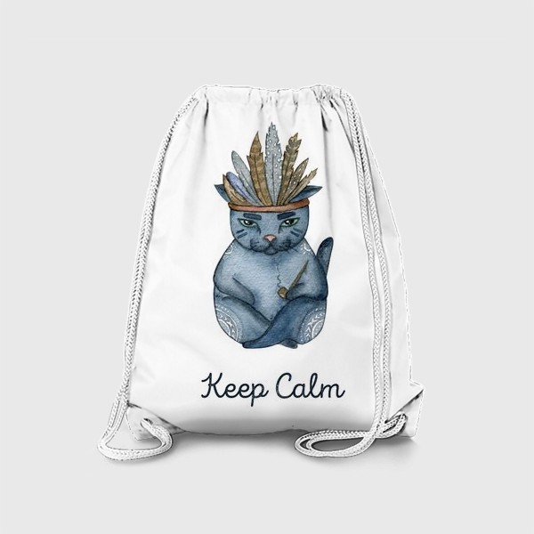 Рюкзак «Магический кот-индеец, подарок для любителей котов»