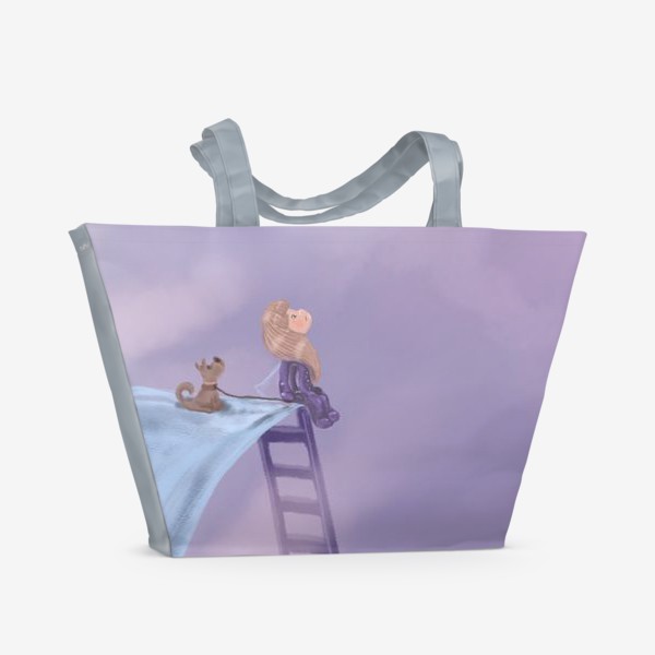 Пляжная сумка «Девочка на скале»