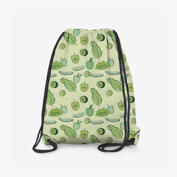 Рюкзак «Огурцы, яблоки, салатные листья, киви и лаймы.»