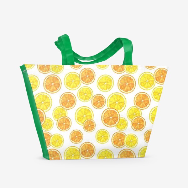 Пляжная сумка «Половинки апельсина и лимона»