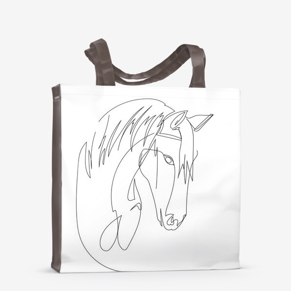 Сумка-шоппер «Конь. Графика. Линейный рисунок»