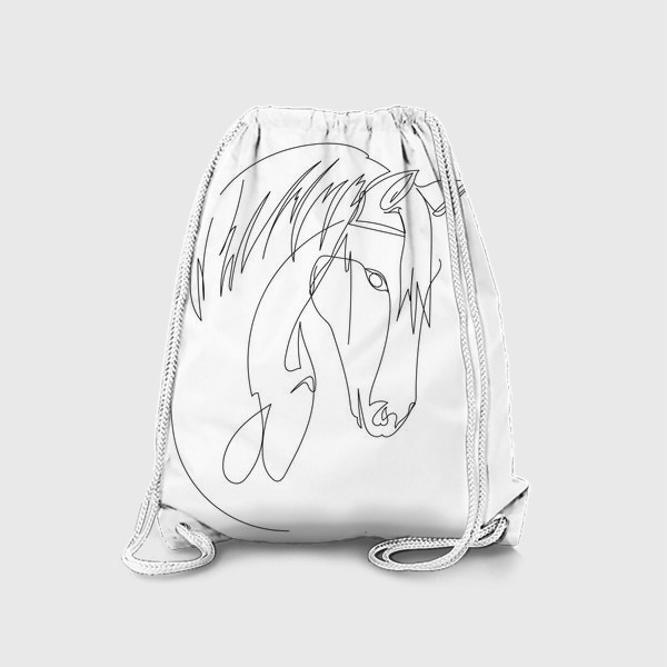 Рюкзак «Конь. Графика. Линейный рисунок»