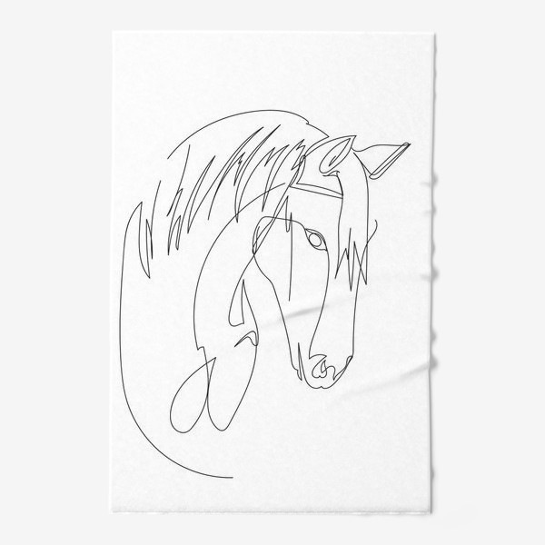 Полотенце «Конь. Графика. Линейный рисунок»