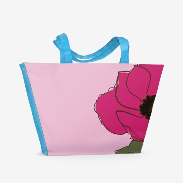 Пляжная сумка «Анемон ярко розовый»